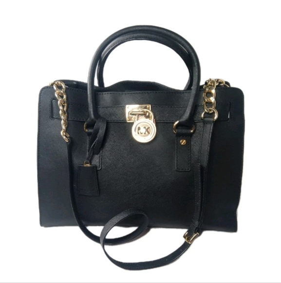 Michael Kors Handbags - Michael Kors black Saffiano Leather Hamilton East West Studio Handbag Tote